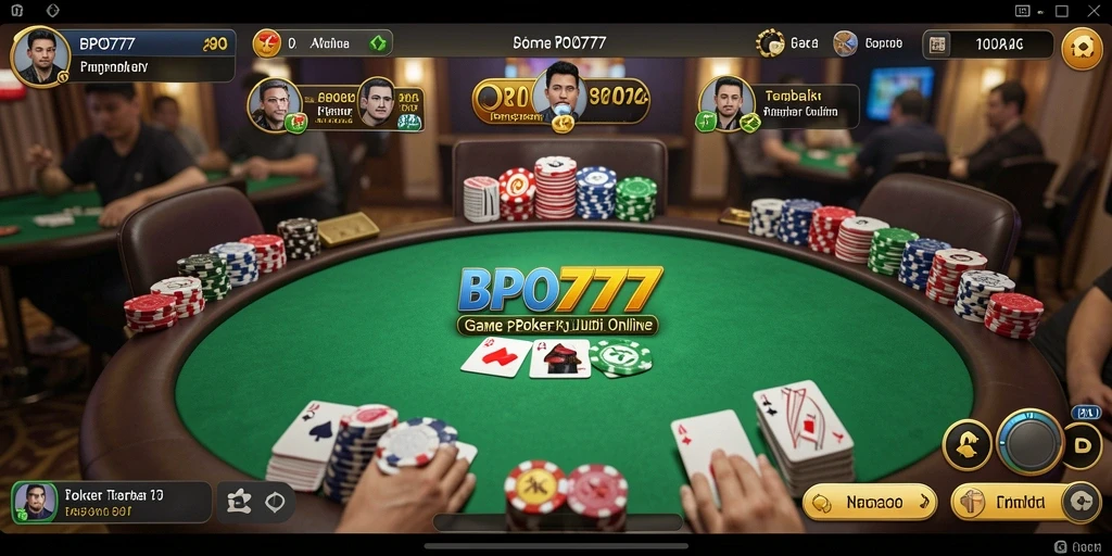 Screenshot BPO777 menunjukkan pemain yang asyik bermain Poker.