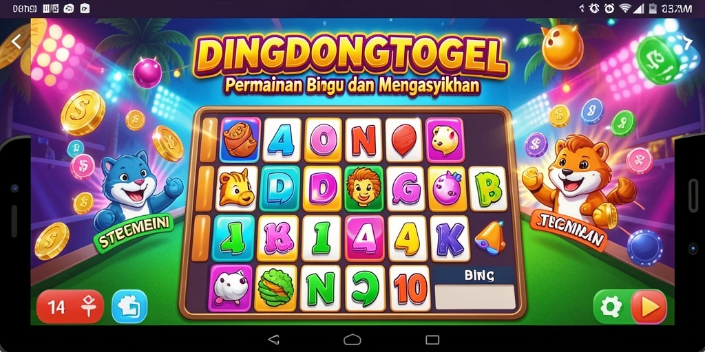 Menampilkan gameplay menegangkan dalam DINGDONGTOGEL Bingo.