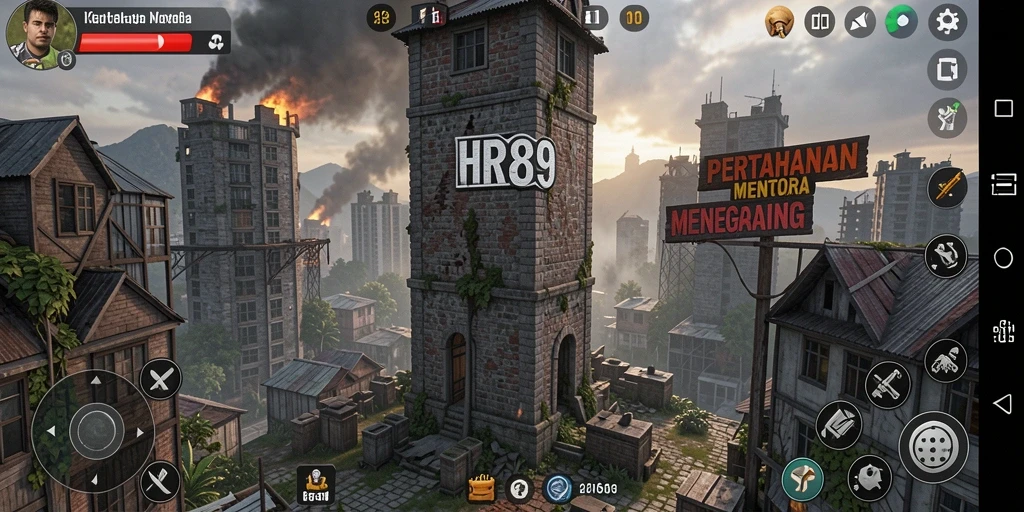 Tampilan gameplay menara pertahanan yang dinamis dan menegangkan.