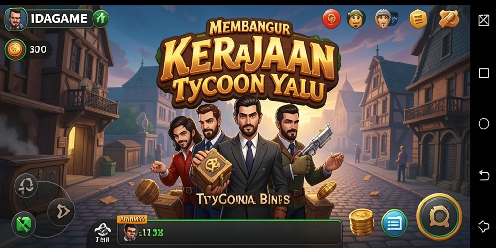 Tampilan gameplay IDAGAME yang menggambarkan strategi Tycoon.