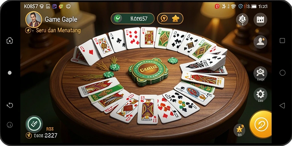 Tampilan gameplay KO857 yang seru dan kompetitif dalam Gaple.