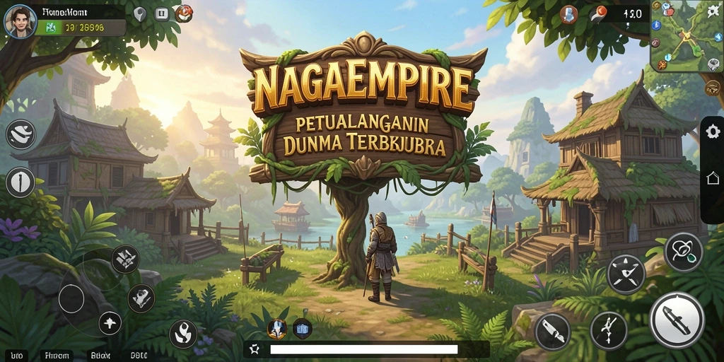 Tangkapan layar gameplay NAGAEMPIRE yang menunjukkan keindahan dunia terbuka.