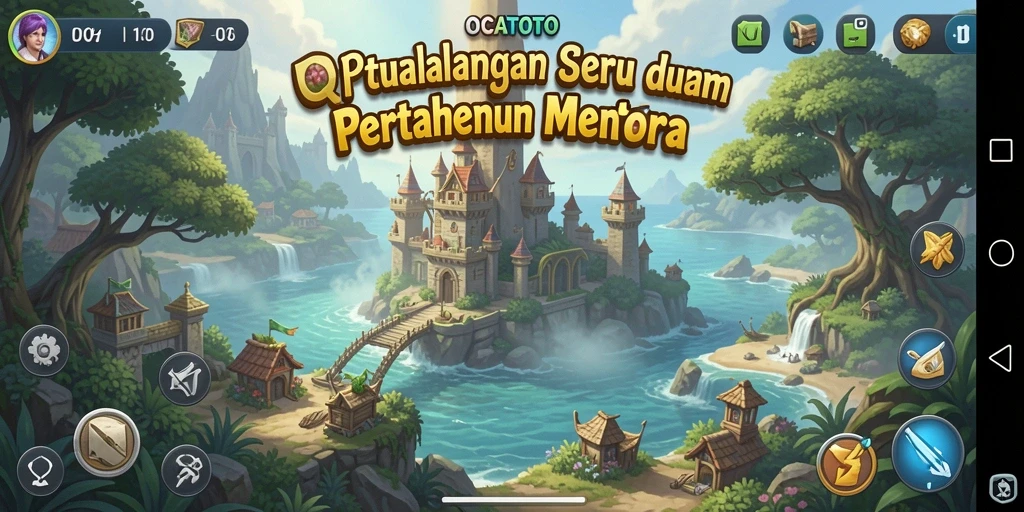 Screenshot gameplay OCATOTO menampilkan aksi seru Tower Defense.