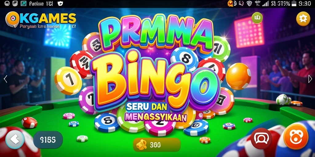 Screenshot OKGAMES menampilkan gameplay Bingo yang seru dan interaktif.
