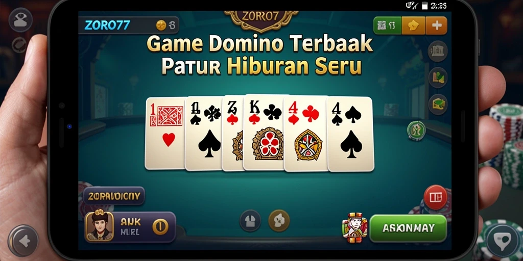 Tampilan seru dari gameplay ZORO77 saat bermain Domino.